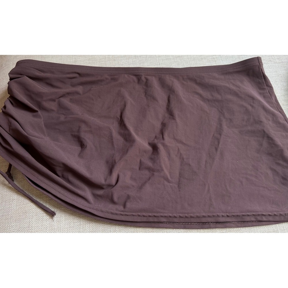 Calvin Klein Swimwear Brown Ruched Side Tie Sarong Swim‎ Cover Up Skirt Womens s